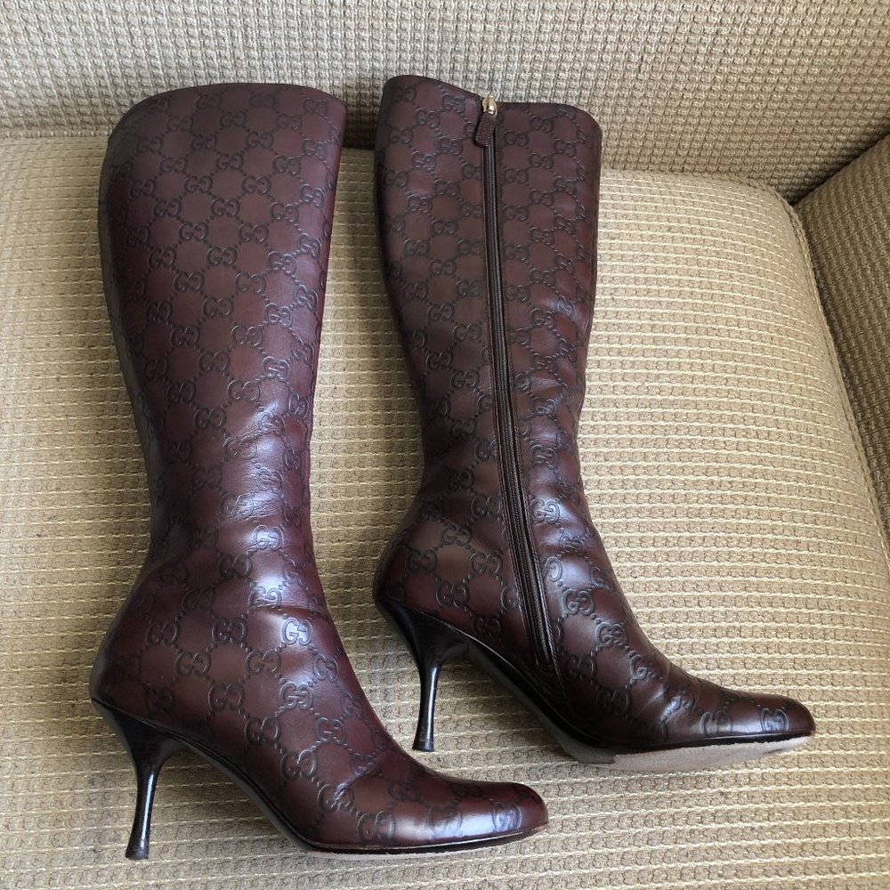 Gucci Women's Monogram GG Brown Boots